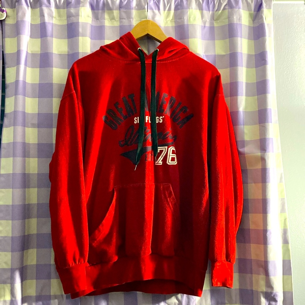 Six Flags (Illinois) Red '76 Hoodie Sweatshirt